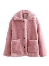 'Valencia' Pink Teddy Bear Fleece Jacket | Goodnight Macaroon