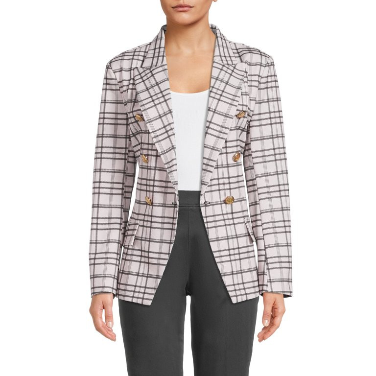 Attitude Unknown Women's and Women's Plus Metallic Button Blazer | Walmart (US)