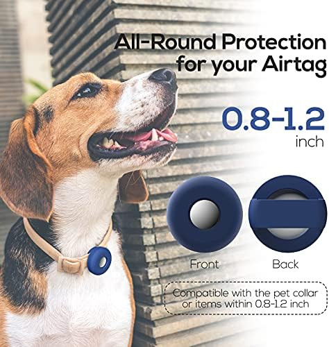 Airtag Dog Collar Holder(2 Pack), Silicone Pet Collar Case for Apple Airtags, Anti-Lost Air Tag C... | Amazon (US)
