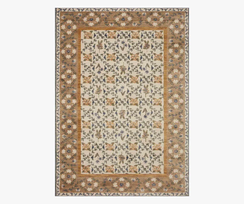 Fiore Belvedere Power-Loomed Rug - Gold | Rifle Paper Co.