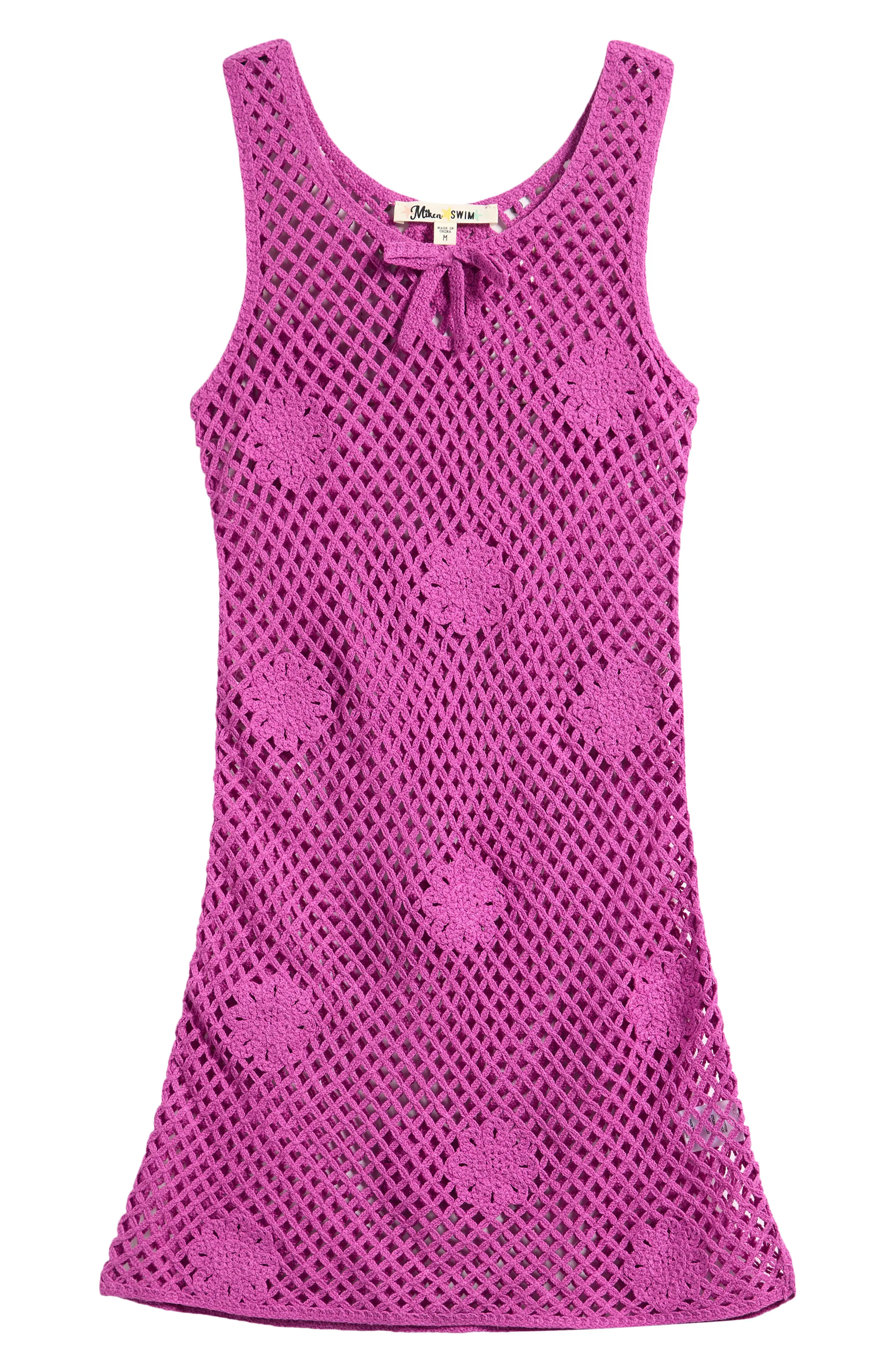 Miken Swim Kids' Open Knit Floral Cover-Up Dress (Women) | Nordstrom | Nordstrom