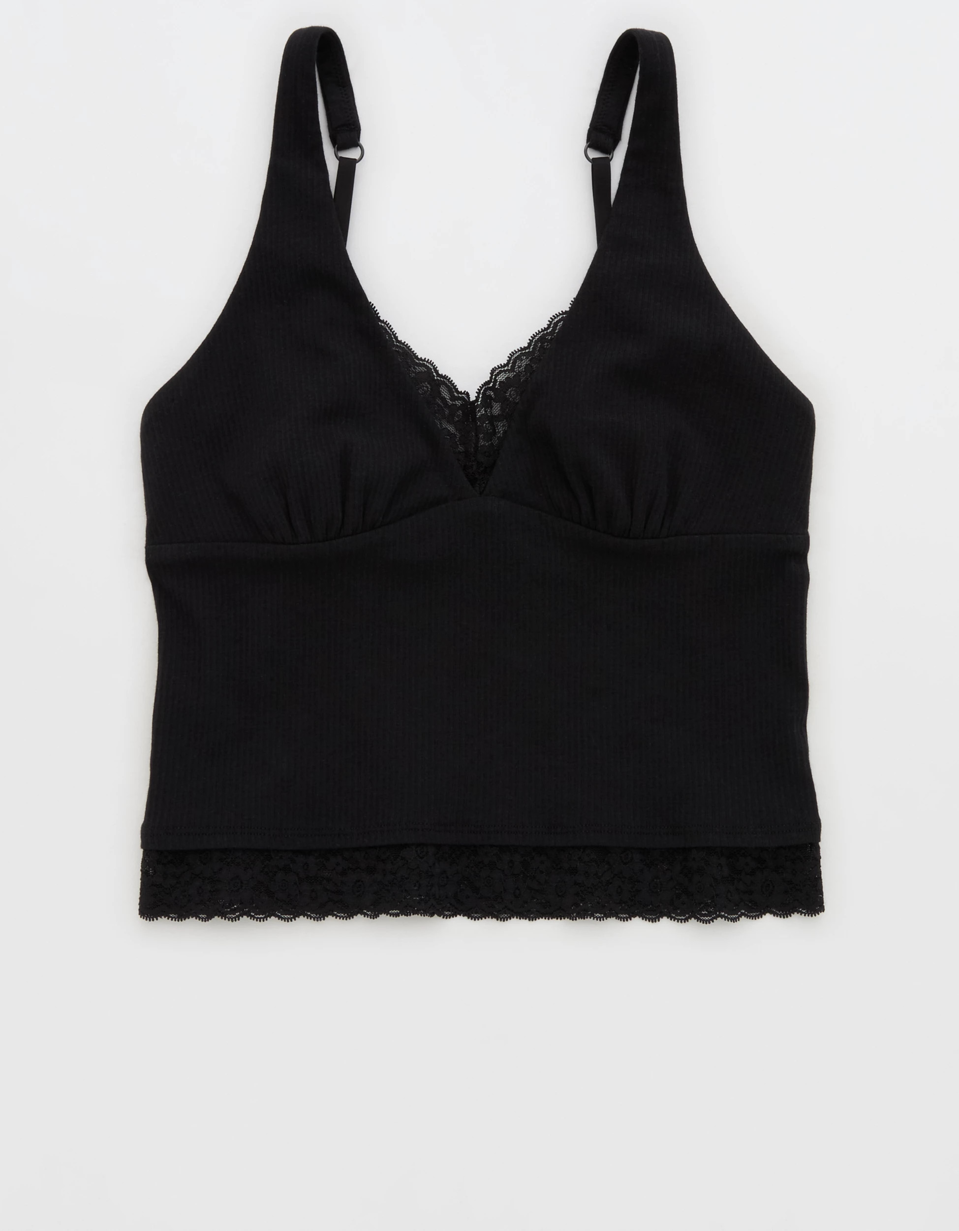 Superchill Cotton Rib Vintage Lace Tank Top | American Eagle Outfitters (US & CA)