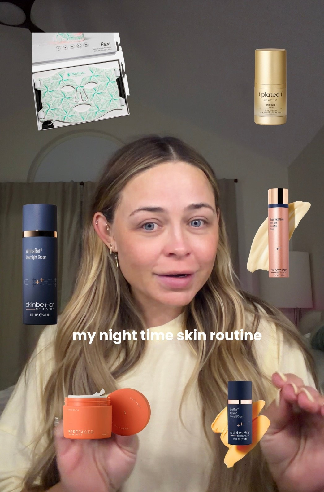 The products I’m loving on my skin right now💛 this is my night time line up, I don’t use the toning pads or the alpharet in the AM

#LTKgrwm #LTKmorningroutine #LTKselfcare