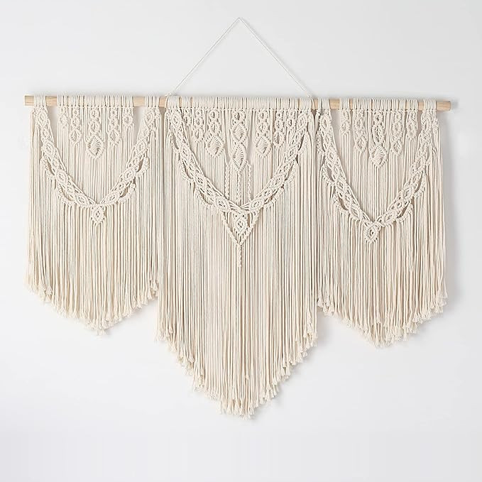 Mokof Large Macrame Wall Hanging Boho Wall Art Decor, 43"x32" | Amazon (US)