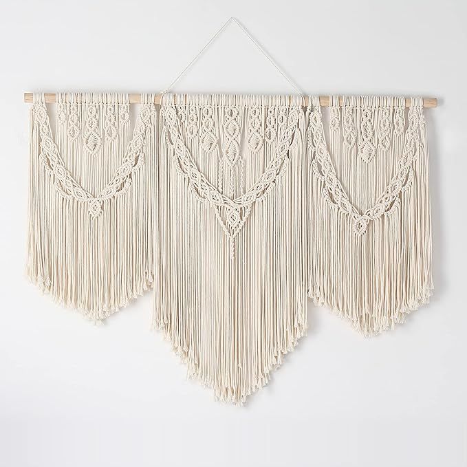 Mokof Large Macrame Wall Hanging Boho Wall Art Decor, 43"x32" | Amazon (US)