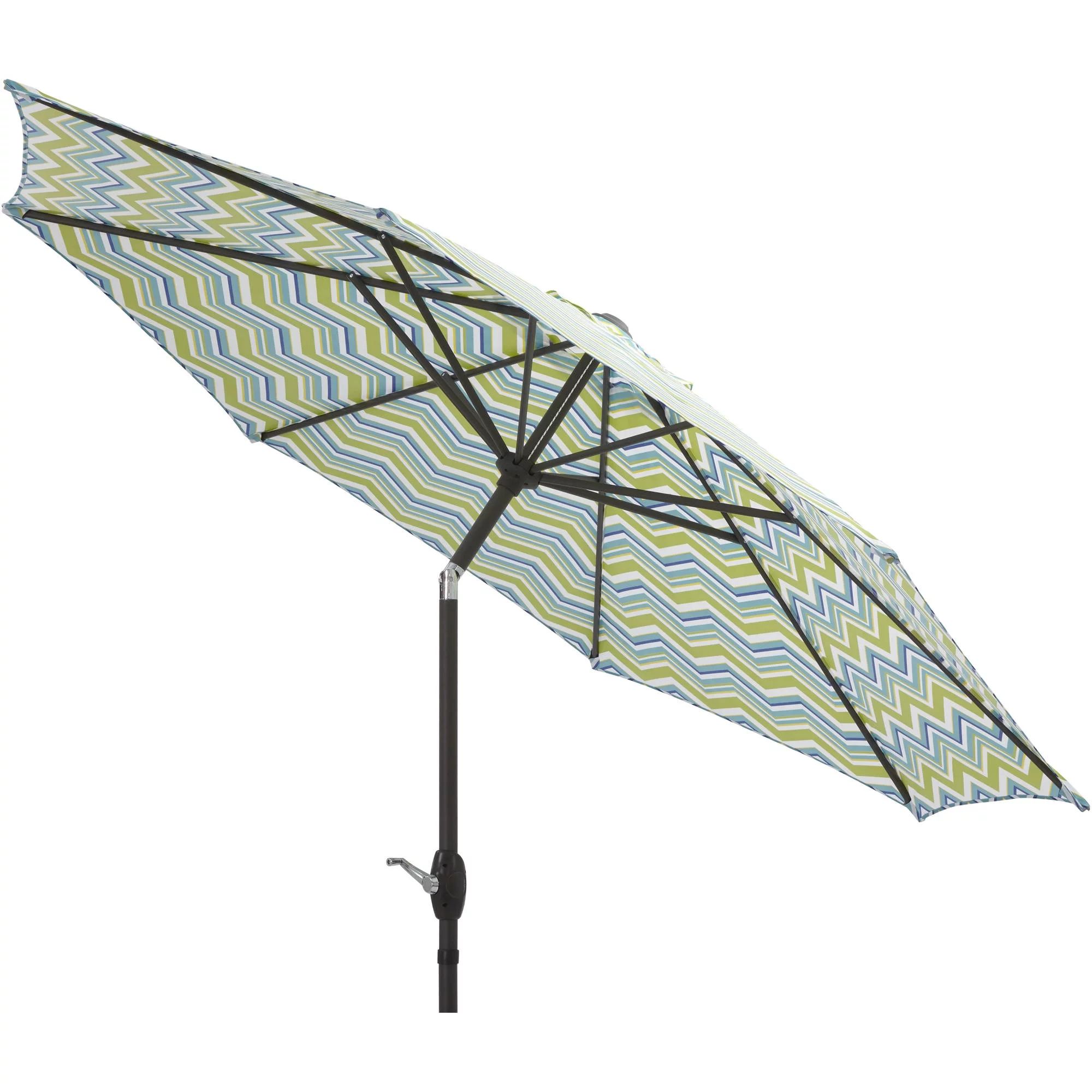 Mainstays 9-Foot Outdoor Tilt Market Patio Umbrella, Miranda Chevron - Walmart.com | Walmart (US)