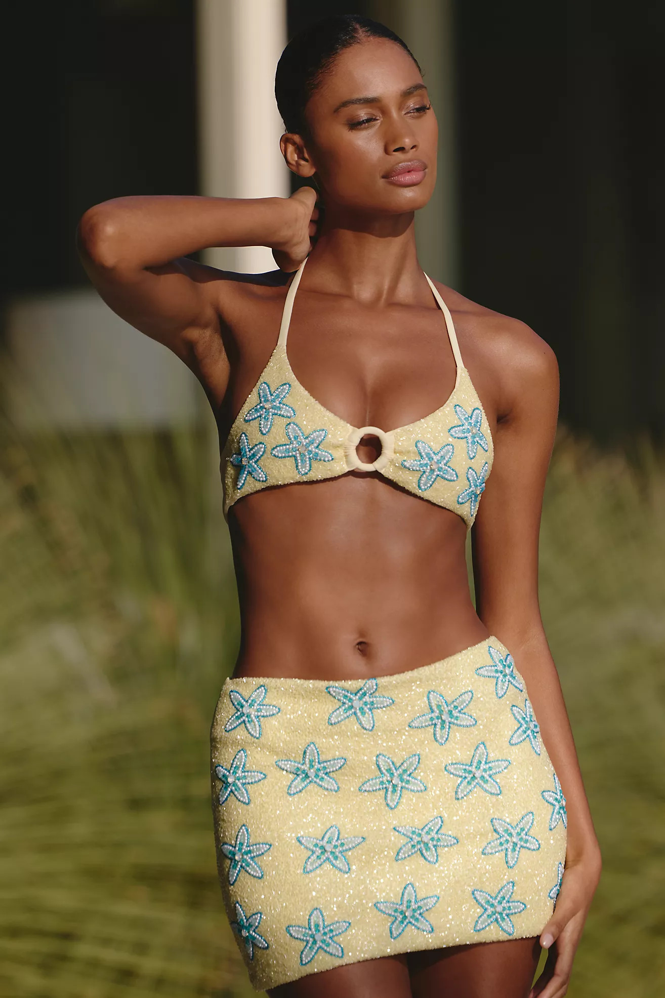 Oceanus Mia Marina Embellished Bikini Skirt | Anthropologie (US)