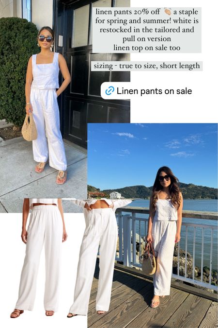 Abercrombie linen pants 20% off! White is restocked for both the tailored and pull on pants 

Sizing:
Pull on - tts, xs short
Tailored - tts, 25 short