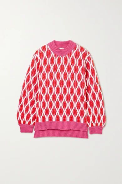 Stine Goya - Anders Cable-knit Wool-blend Sweater - Pink | NET-A-PORTER (US)