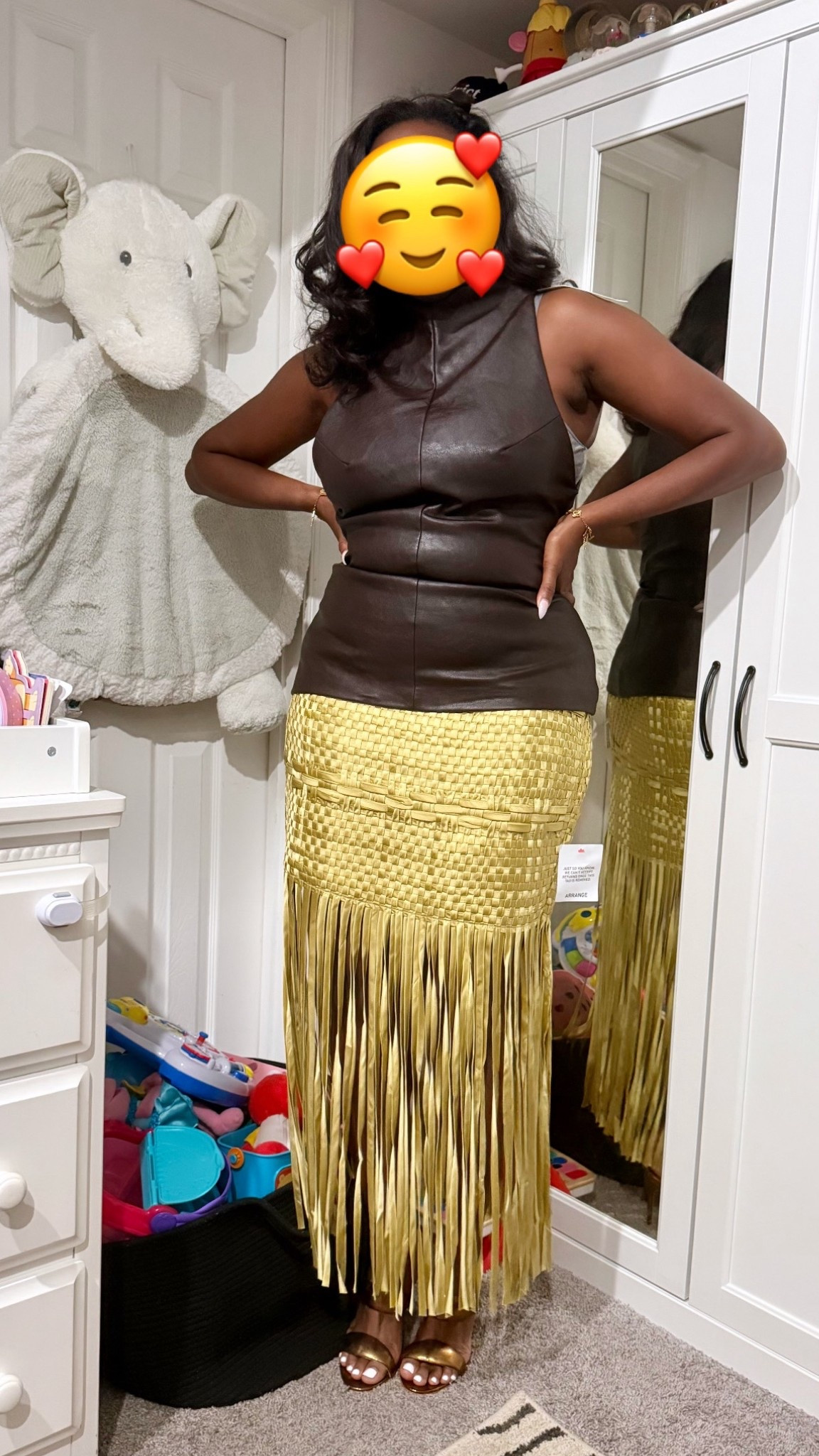 Top is from Zara FAUX LEATHER TOP
DARK BROWN - REF. 8987/244

#LTKMidsize #LTKShoeCrush #LTKStyleTip