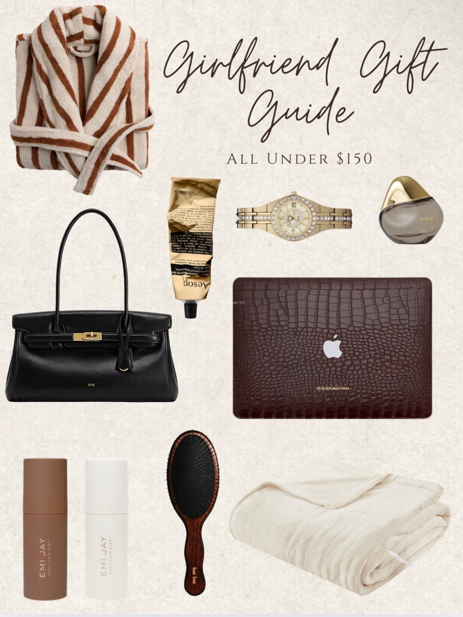 Spoil your girl without breaking the bank 🤎✨
Rounded up the coziest + chicest gifts all under $150 — from the striped robe of her dreams to the luxe faux-croc laptop case and the prettiest gold perfume she’ll want on display. Perfect for gifting… or “gifting” yourself 👀💝

#GiftGuide #LTKGiftGuide #GirlfriendGifts #HolidayGifts #GiftsUnder150 #GiftIdeas #LTKHoliday #CozyVibes #ShoppingFinds #AestheticFinds #LuxuryLookForLess #LTKHome #LTKBeauty #LTKSeasonal #GiftInspo #HolidayShopping #CuteGifts #StockingStuffers #PrettyThings #LTKAccessories #LTKFashion #SmallLuxuries #SpoilHer #BudgetFriendlyGifts #HomeEssentials #FashionFinds #BeautyMustHaves #GiftEdit #HolidayInspo #LTKDeals

#LTKGiftGuide #LTKHoliday #LTKgrwm