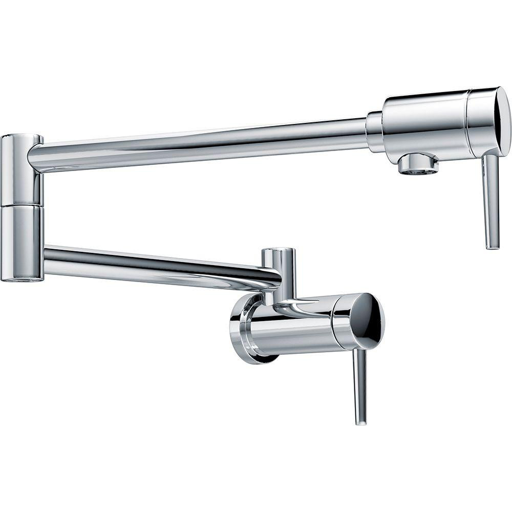Contemporary Wall Mounted Potfiller in Chrome | The Home Depot