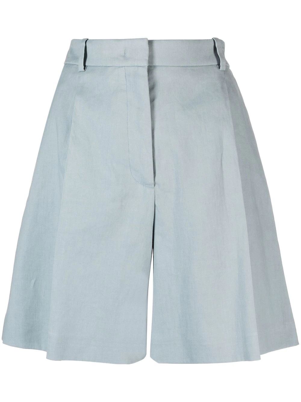 pleated linen-blend shorts | Farfetch Global