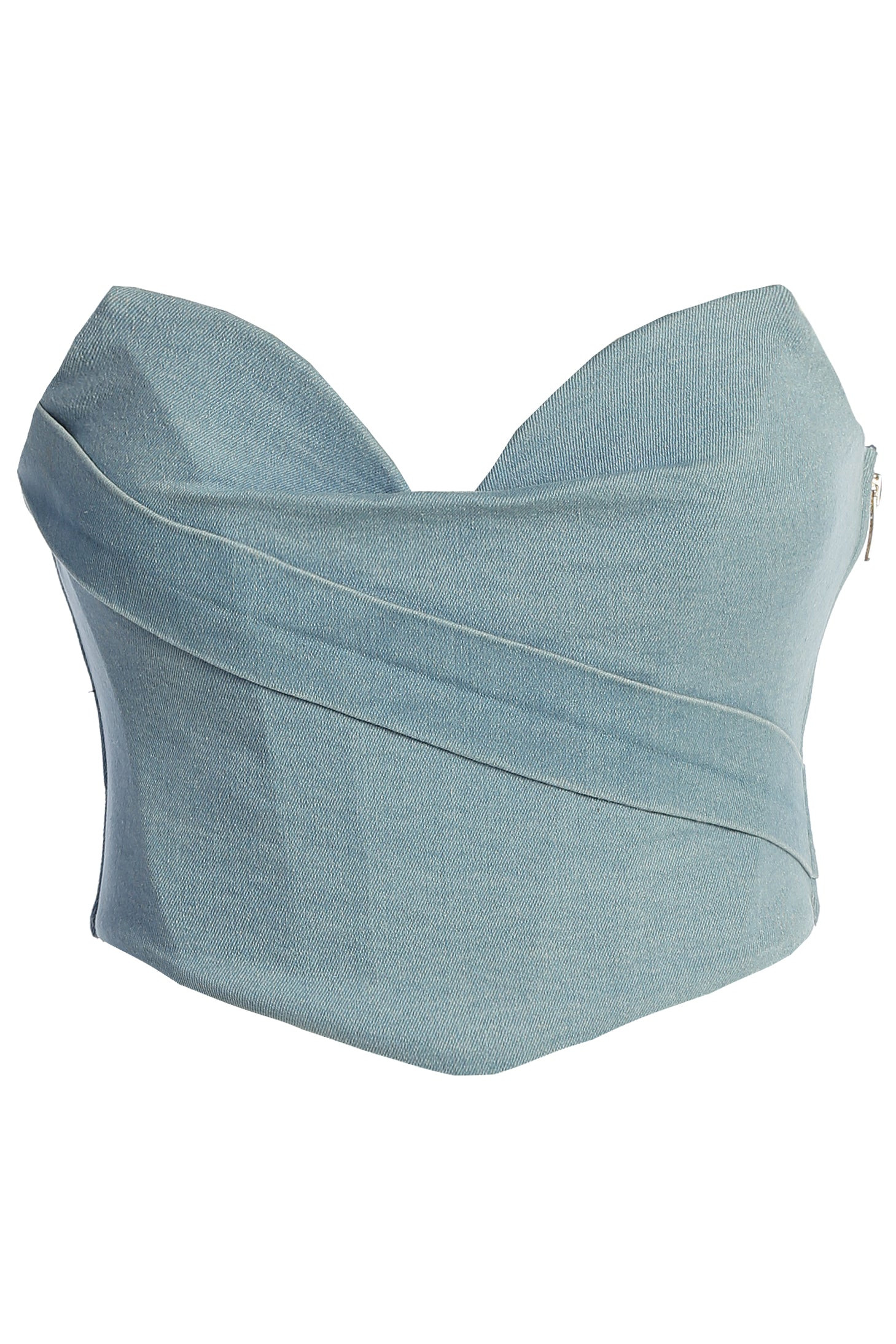 Light Wash Teyana Denim Bustier | JLUXLABEL