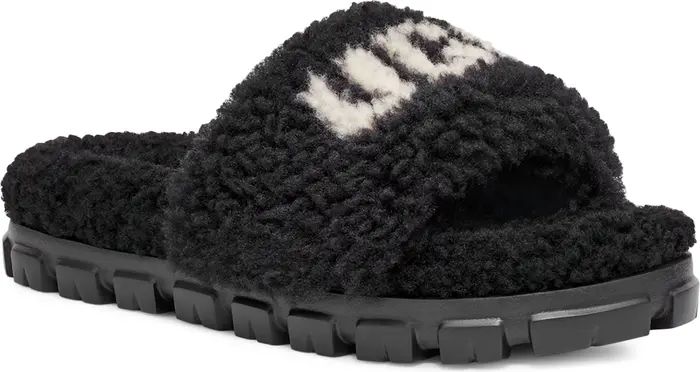 Cozetta Graphic Curly Genuine Shearling Lined Slide Sandal (Women) | Nordstrom