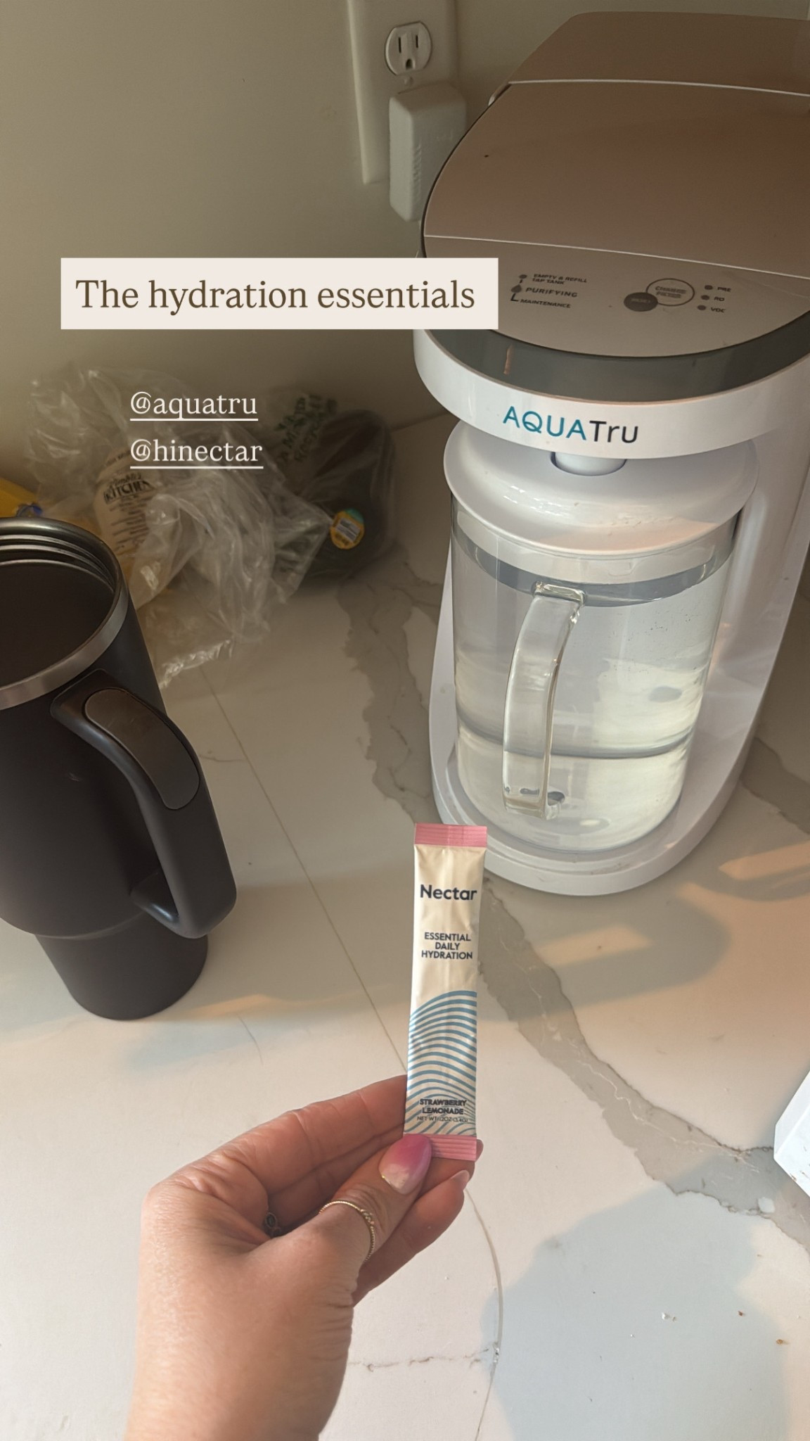 Filtered fridge water? Doesn’t cut it.
Liquid IV? Packed with added sugar. No thanks.

Now I use my AquaTru water filter daily, it’s the one I trust to actually clean our water. And when I need an extra hydration boost, NECTAR is my go-to. No junk, no sugar. Just clean organic ingredients that work. 🍓🍊

#StayHydrated #LowToxLiving #CleanChoices #FilteredWater #HydrationMatters