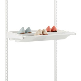 18" Elfa Mesh Gliding Shoe Shelf White | The Container Store