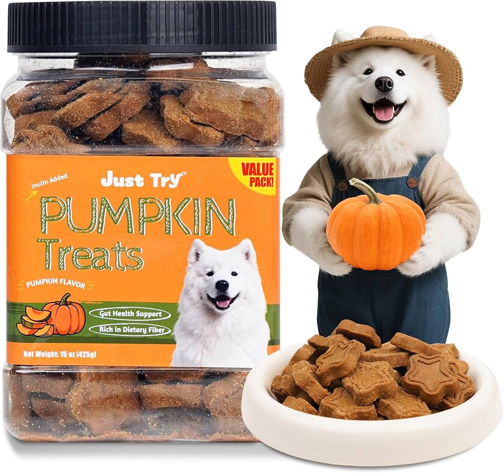 Just Try 15 OZ Pumpkin Dog Treats Biscuits Digestive Support Gut Health Training Treats Healthy D... | Amazon (US)