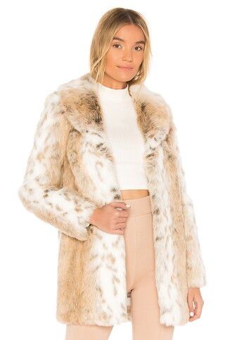 MAJORELLE Tatiana Faux Fur Coat in Arctic Fox from Revolve.com | Revolve Clothing (Global)