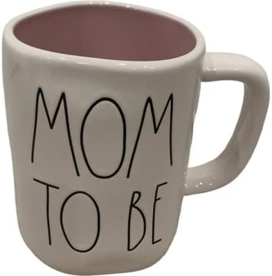 Rae Dunn Artisan Collection Rae Dunn Mug Inscribed MOM TO BE | Ivory with Black Letters and Pink ... | Amazon (US)