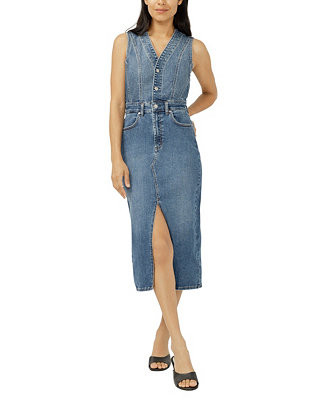 Women's Denim Vest Midi Dress | Macy's