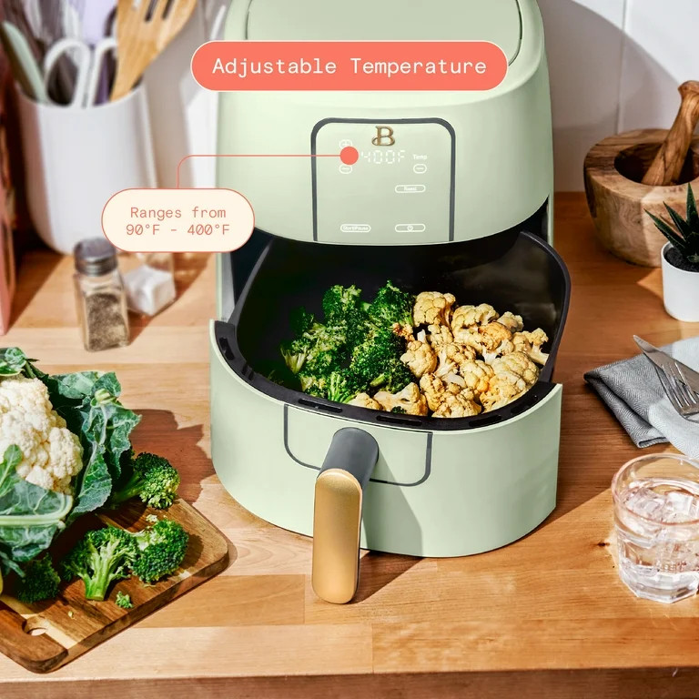 Beautiful 6 Qt Air Fryer with TurboCrisp Technology, EverGood Ceramic Nonstick Coating, Sage Gree... | Walmart (US)