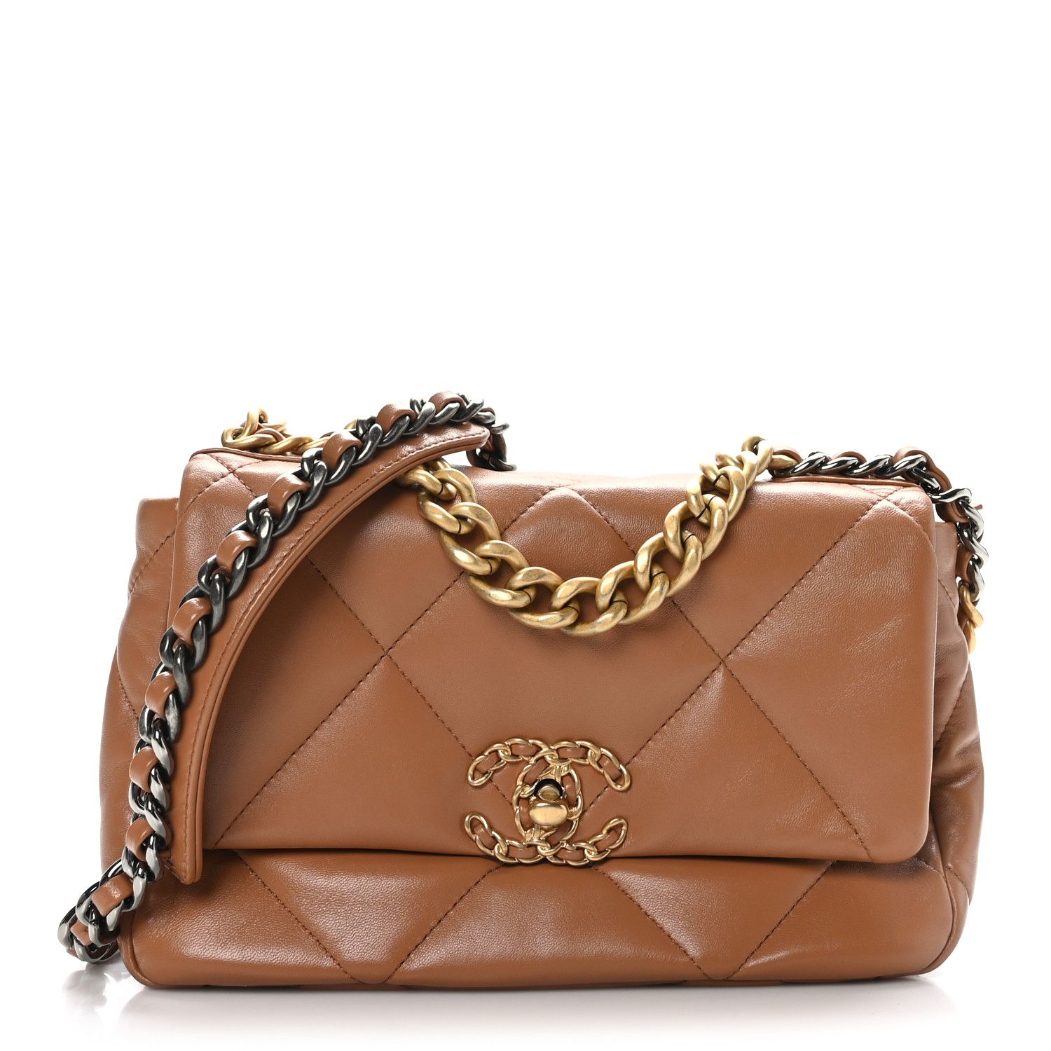 Lambskin Quilted Medium Chanel 19 Flap Brown | FASHIONPHILE (US)