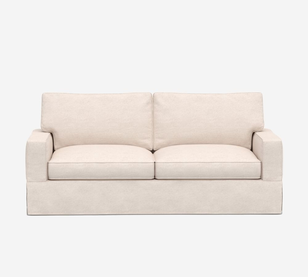 PB Comfort Square Arm Slipcovered Sleeper Sofa With Memory Foam Mattress | Pottery Barn (US)