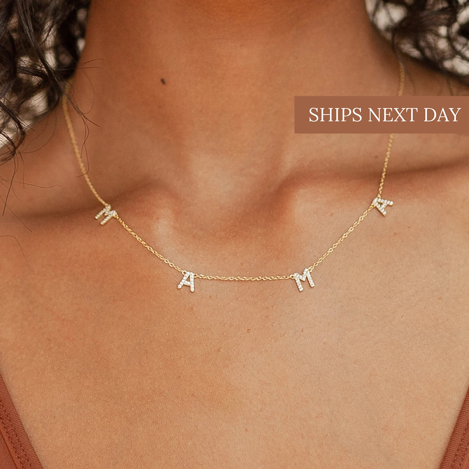 Mom Gift • MAMA Pave Letter Necklace by CaitlynMinimalist • Mama Necklace • Mothers Necklac... | Etsy (US)