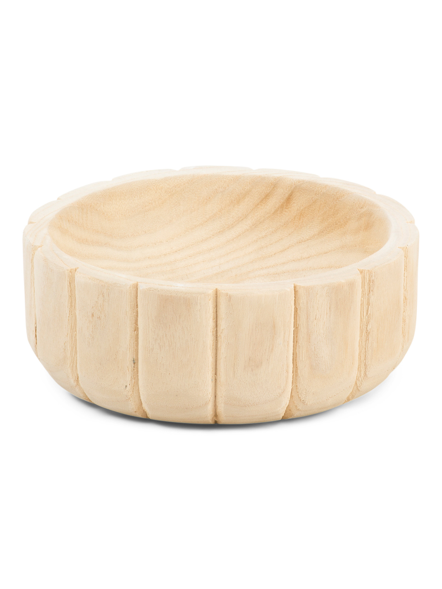 9in Scalloped Wood Decorative Bowl | TJ Maxx
