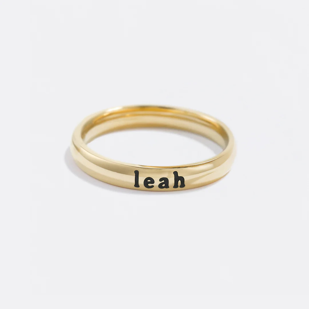 Tiny Stackable Name Ring | Mint & Lily