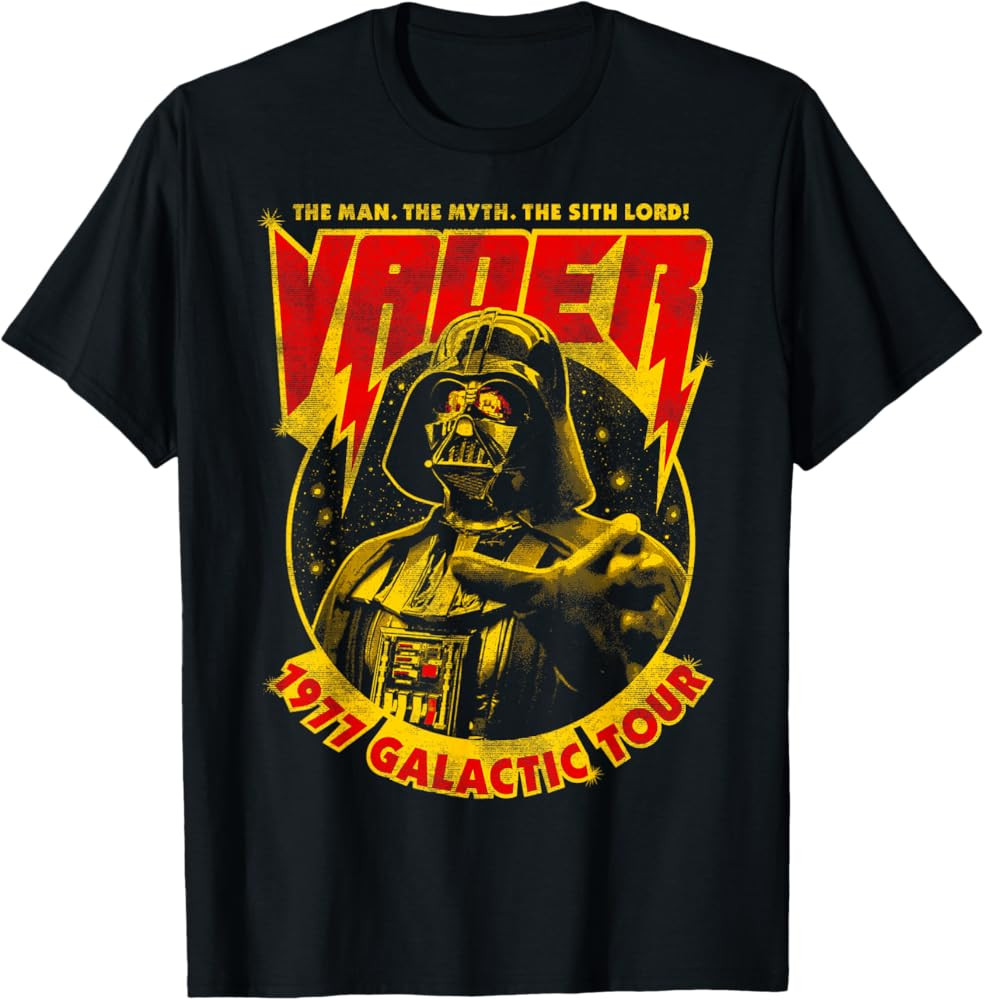 Star Wars Darth Vader 1977 Galactic Tour Poster T-Shirt | Amazon (US)