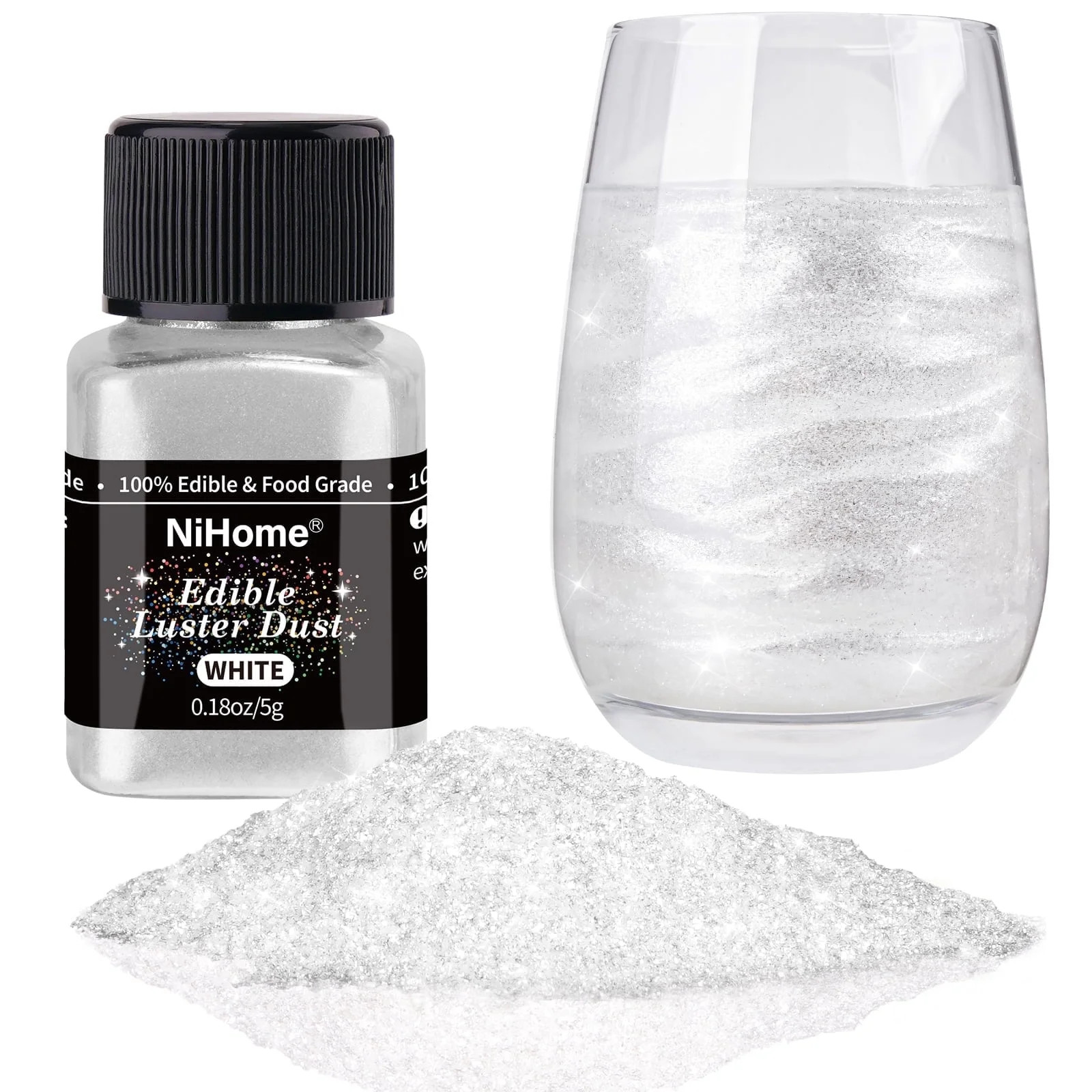 NiHome Edible Food-Grade Glimmer Powder Glitter Luster Dust Metallic Fancy Food Decorating Dust f... | Walmart (US)