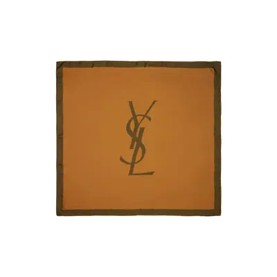 Saint Laurent Silk Square Scarf in 7573 Orange/red at Nordstrom | Nordstrom