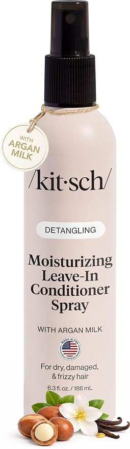 Kitsch Argan Milk Leave In Conditioner Spray – Hair Detangler Spray for Curly, Wavy, Fine, Dry ... | Amazon (US)