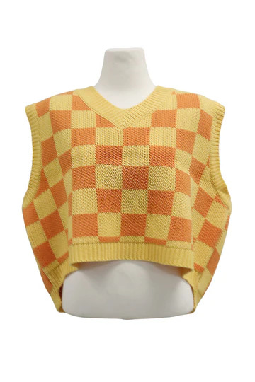 Cady Grid Pattern Vest | Storets (Global)
