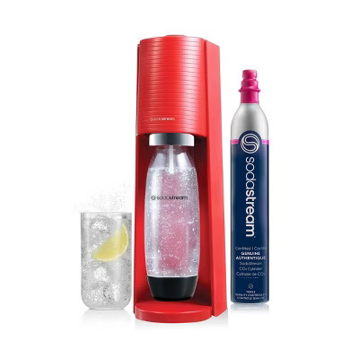 SodaStream Terra Sparkling Water Maker with CO2 and Carbonating Bottle Red: Soda Streamer Machine, 60L Capacity | Target