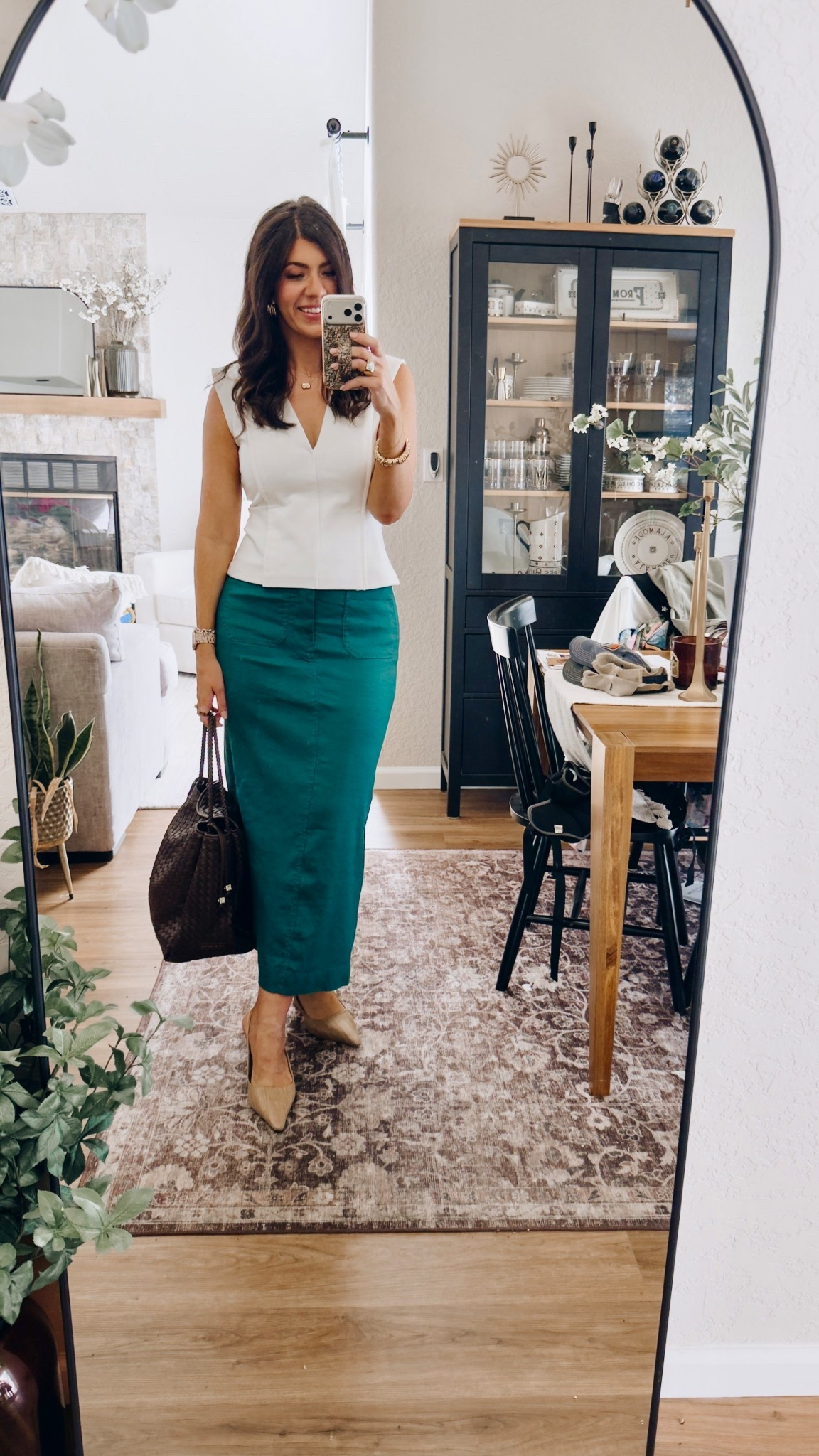 Work outfit of the day
Medium pointe peplum top
Medium stretch column skirt 

#LTKWorkwear #LTKTall #LTKMidsize