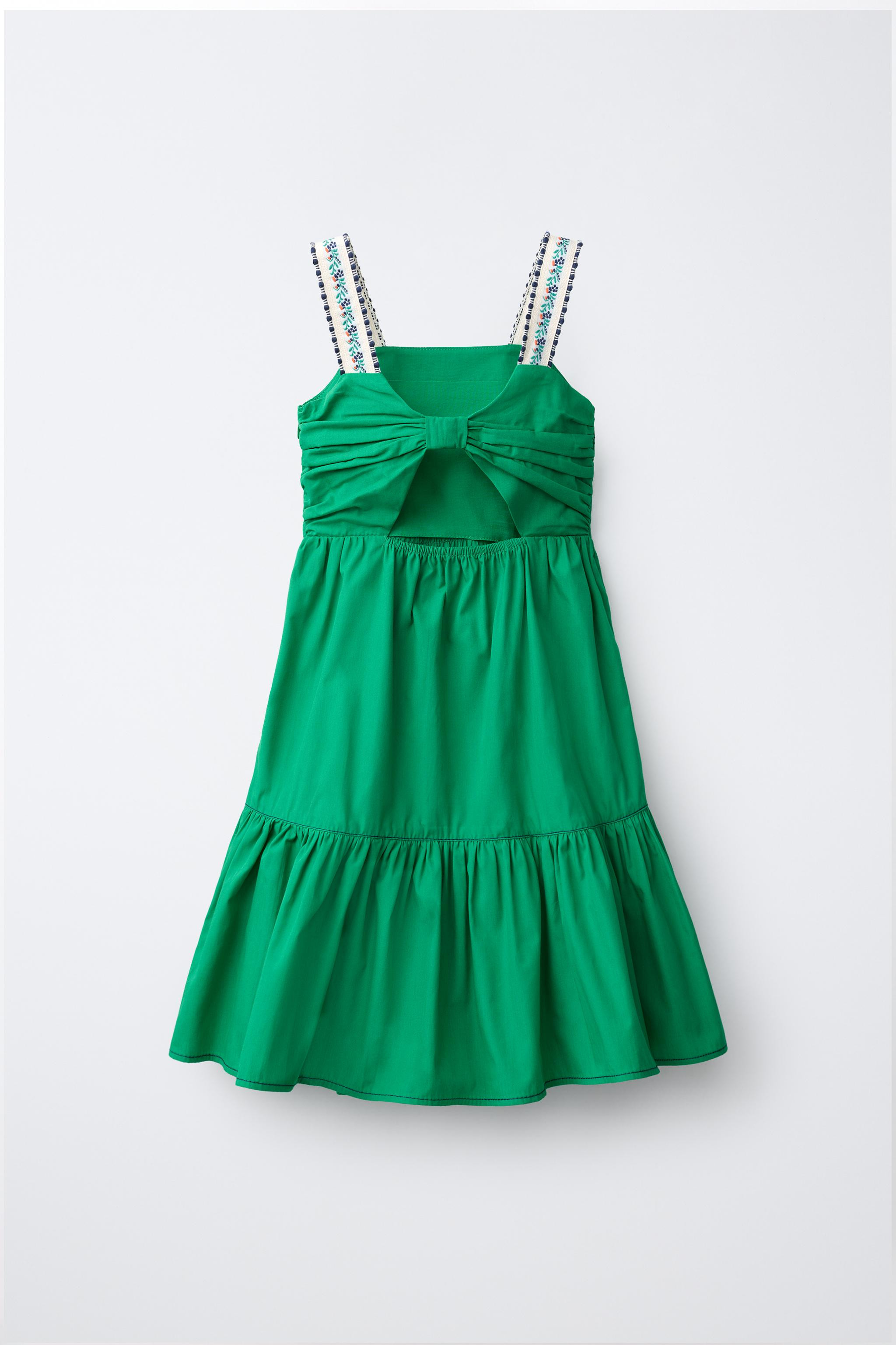 EMBROIDERED STRAP POPLIN DRESS | Zara US