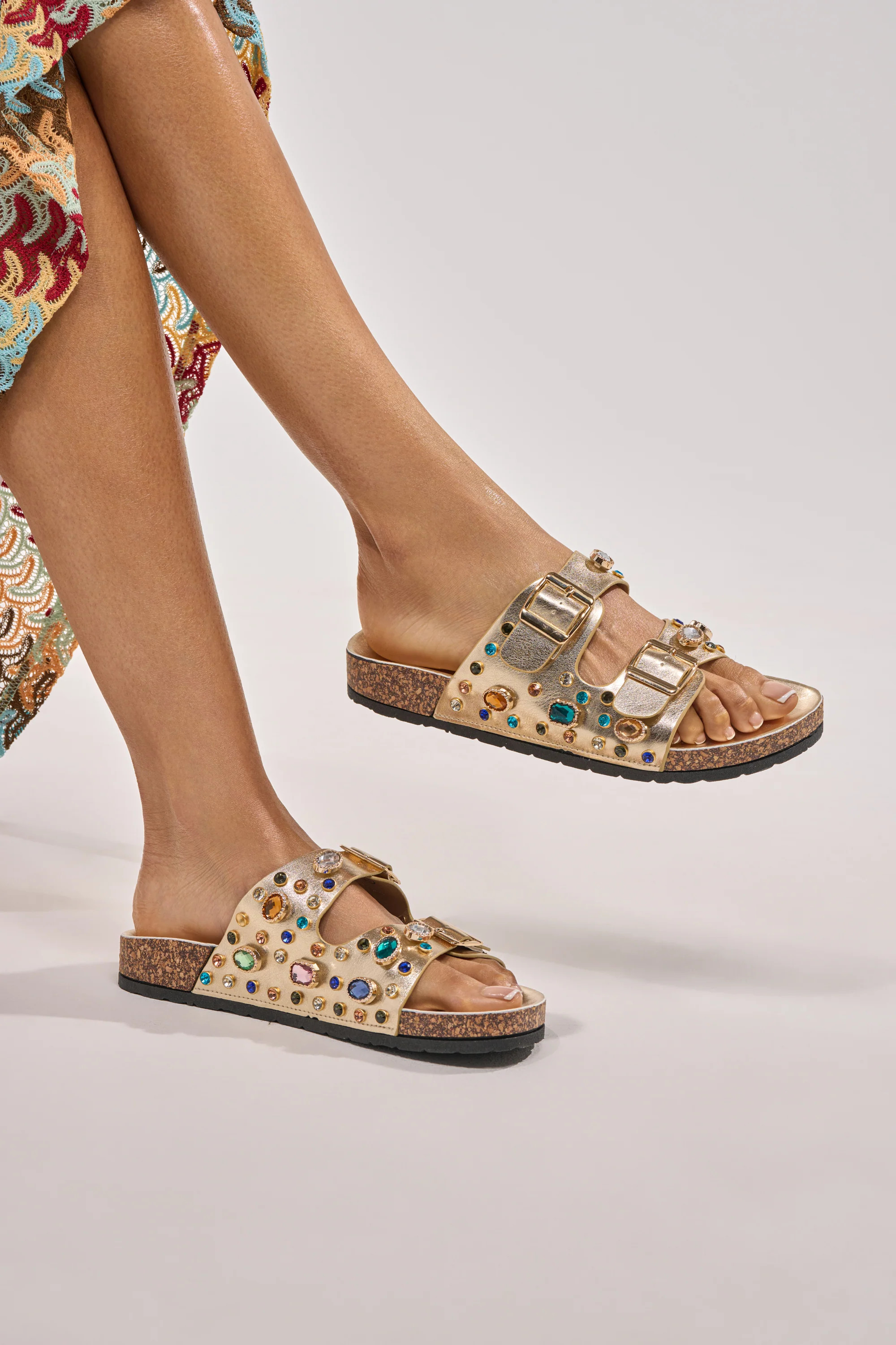 AZALEA WANG BAYLEAVES GOLD EMBELLISHED SANDAL | AKIRA