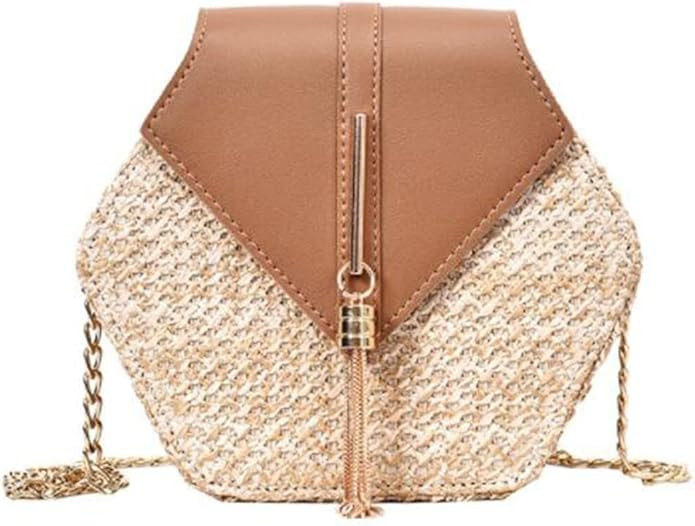 Crossbody Bag Women Tassel Straw Woven Small Bag Outdoor Fashion Shoulder Bag Women Handbag | Amazon (US)