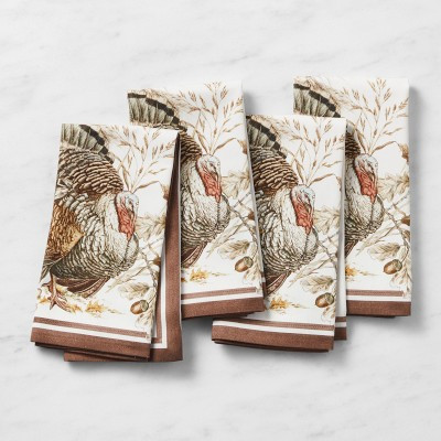 Autumn Plymouth Turkey Napkins, Set of 4 | Williams-Sonoma