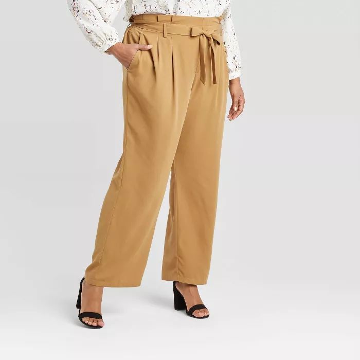Women's Plus Size High-Rise Paperbag Pants - A New Day™ | Target