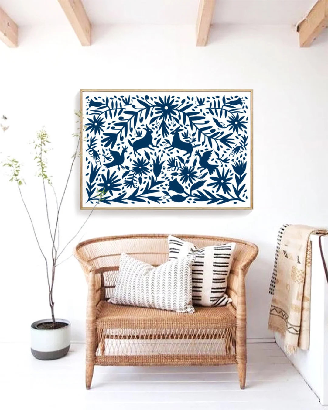 Large wall art/Otomi Mexico/Otomi hanging/Mexican folk art/Otomi print/Wall hanging/Otomi wall ar... | Etsy (US)