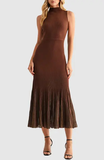 Mila Mae Sleeveless Mermaid Hem Sweater Dress in Brown at Nordstrom Rack, Size X-Large | Nordstrom Rack