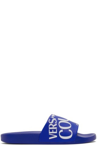 Blue Logo Sandals | SSENSE