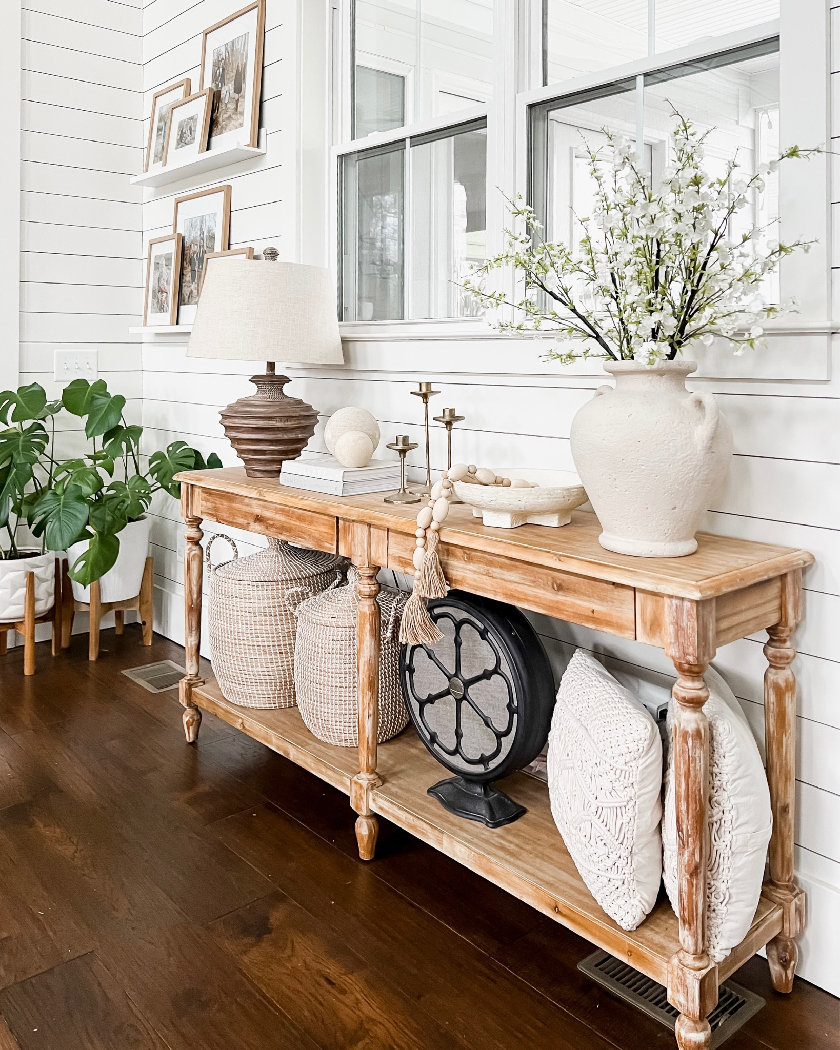 Entry foyer entryway home decor sofa table accent cherry blossom stems white vase gold candle sticks La Jolla baskets hamper with lid Everett table from world market photo gallery wall picture frames ledge amazon target pillow covers living room dining room decor home styling 

#LTKstyletip #LTKFind #LTKhome