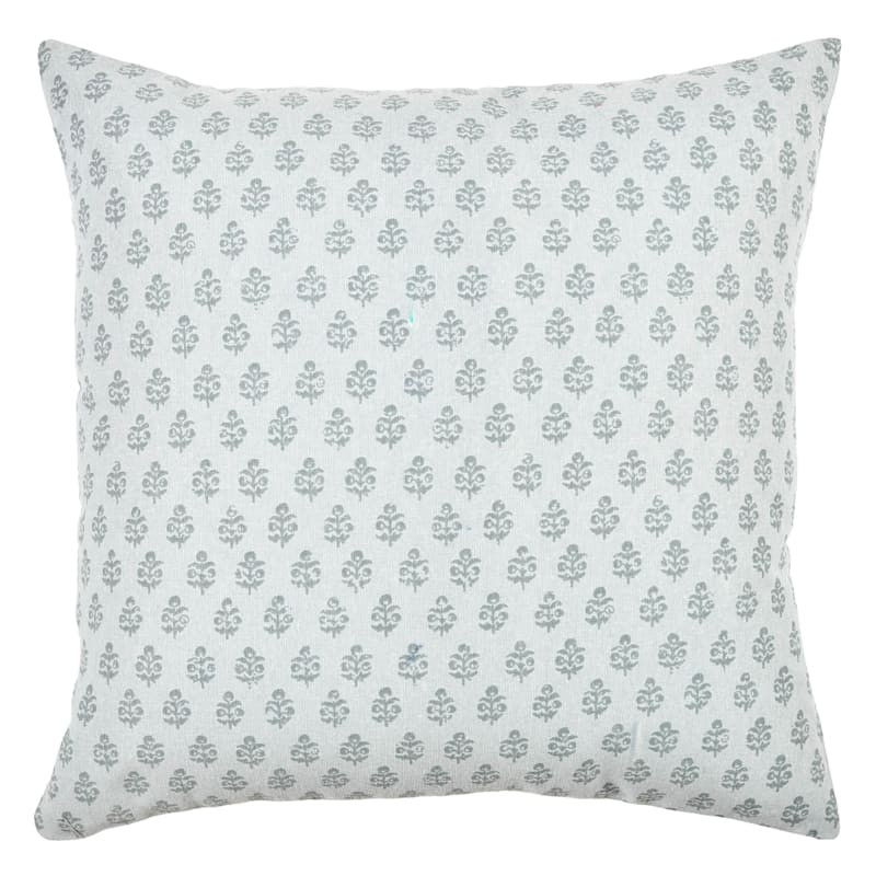 Blue Floral Print Throw Pillow, 18" | At Home