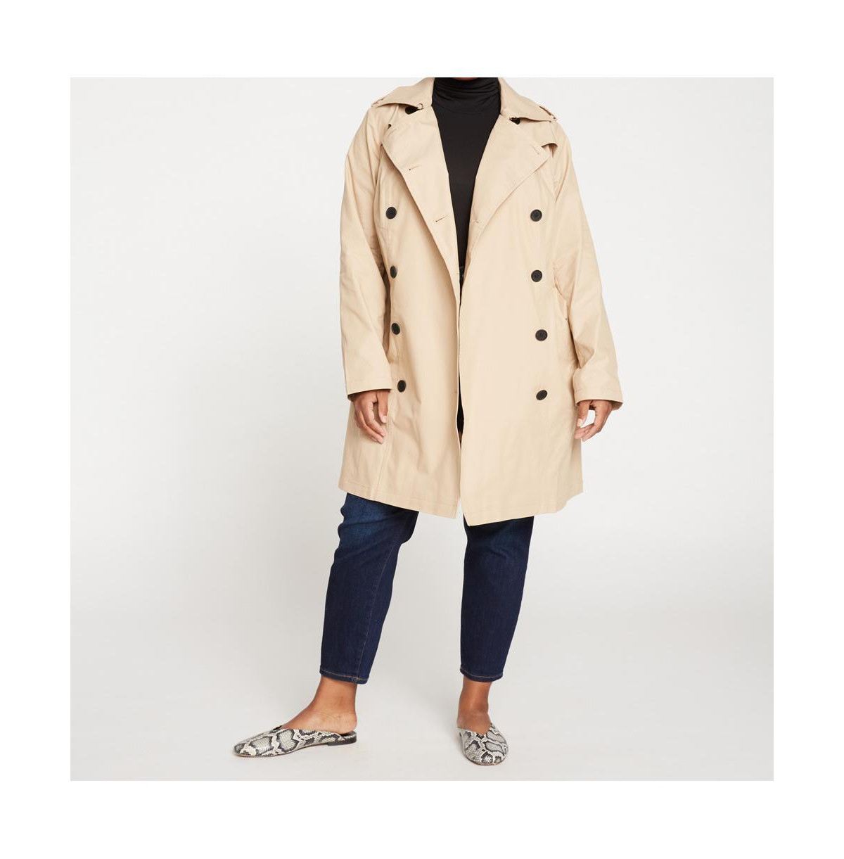 Universal Standard Plus Size Derjon Trench Coat - Khaki | Macy's
