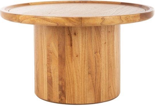 Devin Dark Brown Round Pedestal Coffee Table | 1stopbedrooms